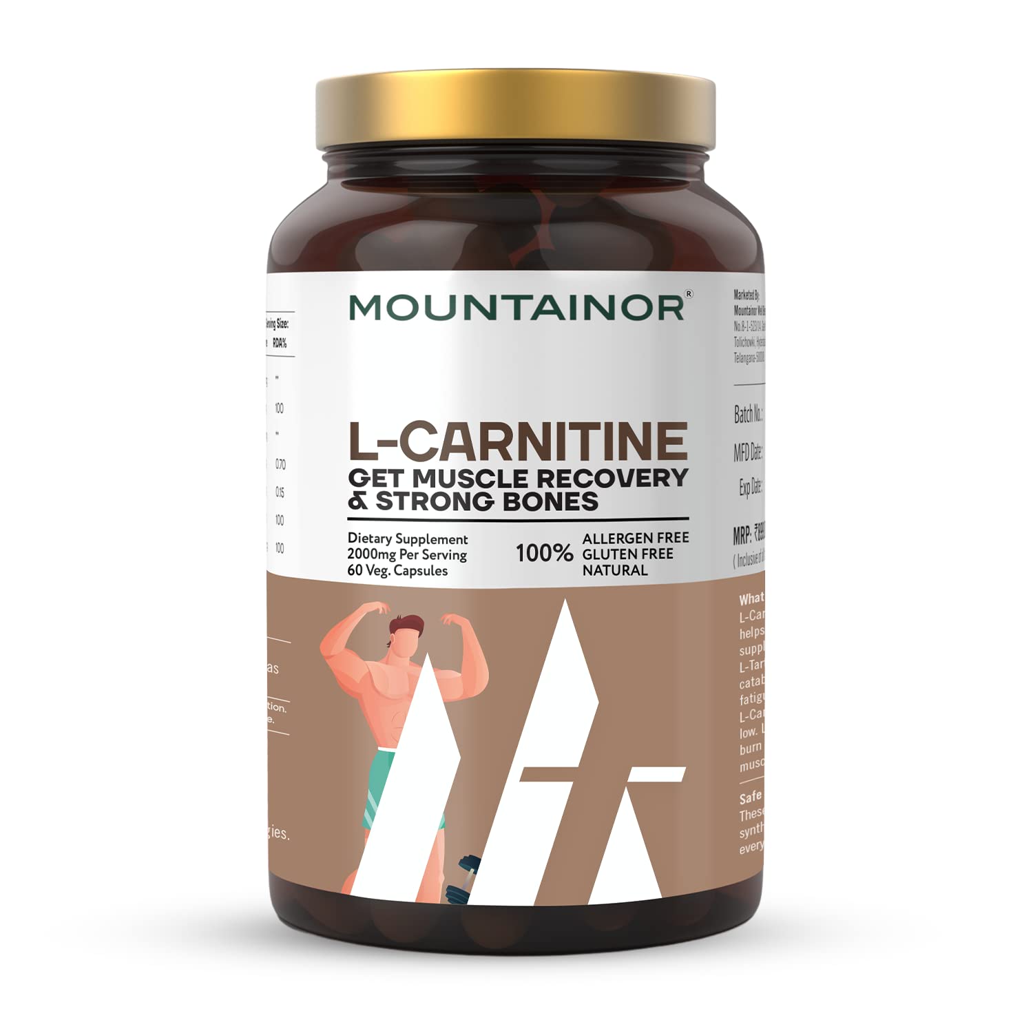 MOUNTAINOR Plant-Based capsules with Glutamine, L Glutamine Antioxidants & Amino Acids Natural Mineral Extracts Men & Women 60 Caps