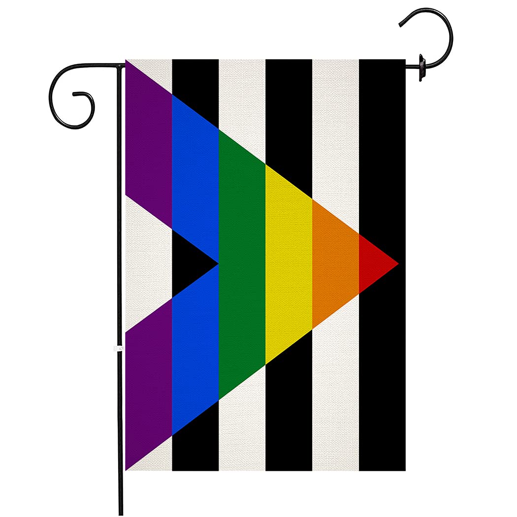 chengxun Gay Straight Allies Double Sided Flag Straight Allies For Equality Support Flag Burlap Garden Flag Yard Outdoor Decor Diversity Banner 12.5×18 inches LGBTQ Flag