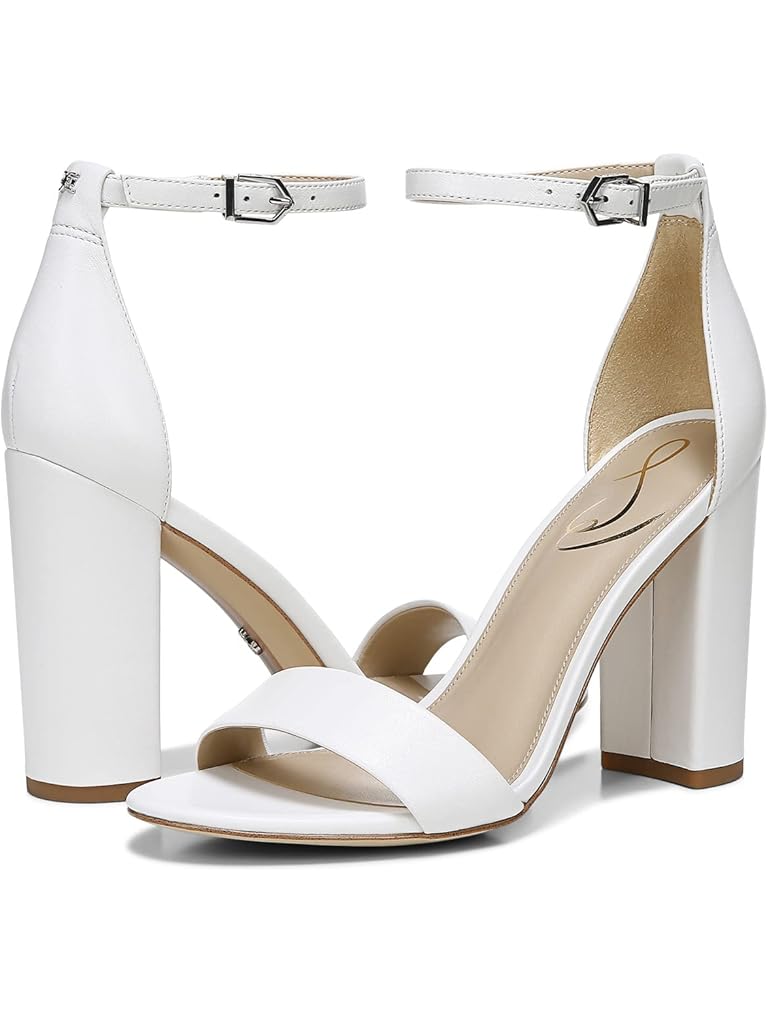 White Sam Edelman Yaro Ankle Strap Sandal Heel