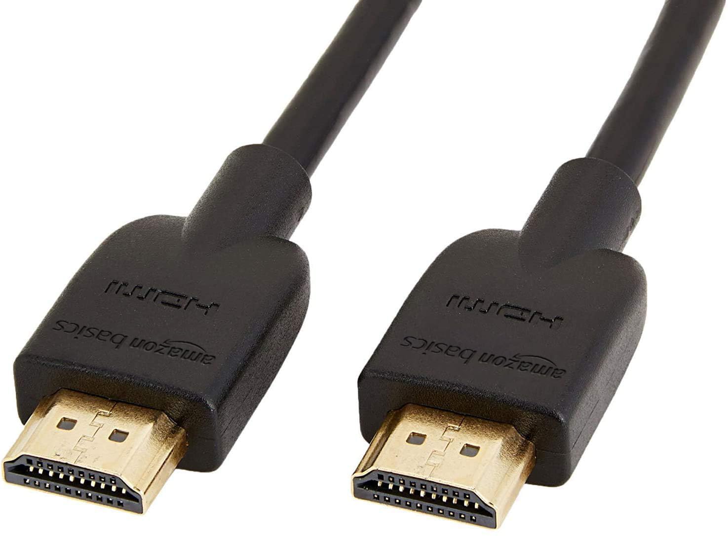 Amazon Basics 4K HDMI Cable 0.9m, 2 pack - 18Gbps High Speed with Ethernet, 4K@60Hz, 2160p, Black