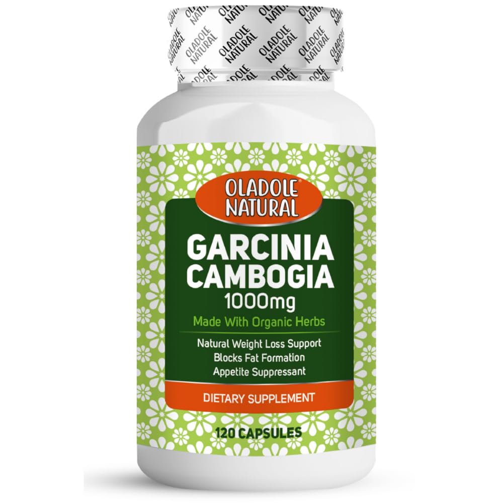 Oladole Natural Garcinia Cambogia - 1000mg (120 Capsules) | Supports Weight Management, Increase Energy Levels, Healthy Metabolism, Regulates Blood Sugar Level & Digestive Health | Non GMO Gluten Free