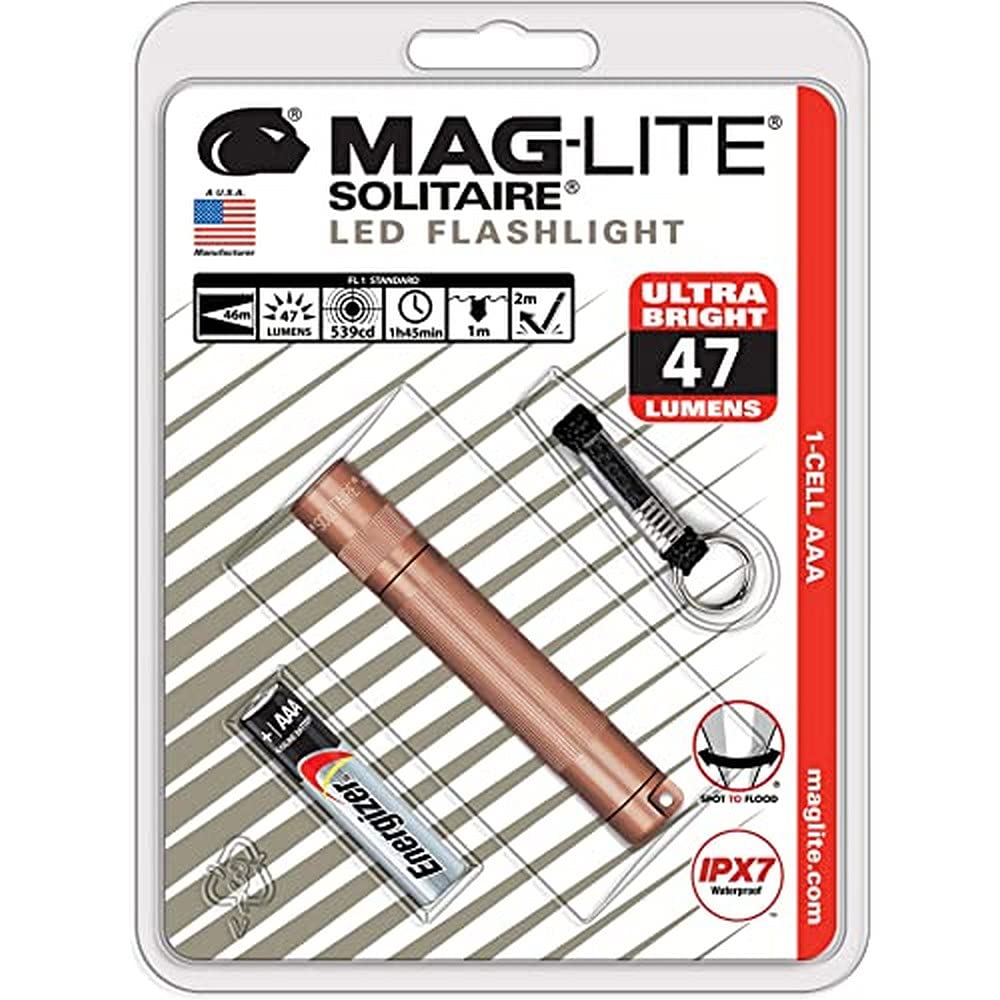 MagLiteSolitaire 1-Cell AAA LED Flashlight, Blister Packaging, Rose Gold