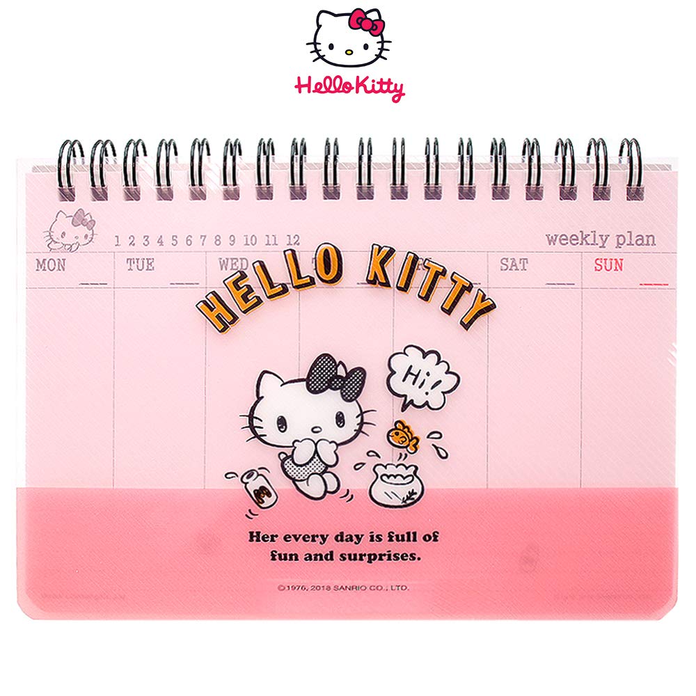 Sanrio Hello Kitty PP Cover Weekly Scheduler/Memo Pad/Planner 1pc (4 Designs) (Pink)