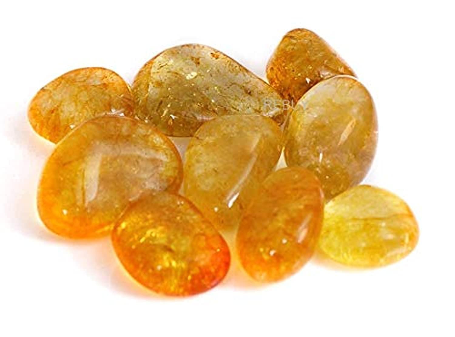 REBUYREBUY Yellow Citrine Tumble Stone | Natural Original Citrine Stone Help To Attract Wealth, Success, & Good Fortune, Associations With Abundance, Prosperity, and Positivity | Pack Of 1 Wgt. Upto 20gms