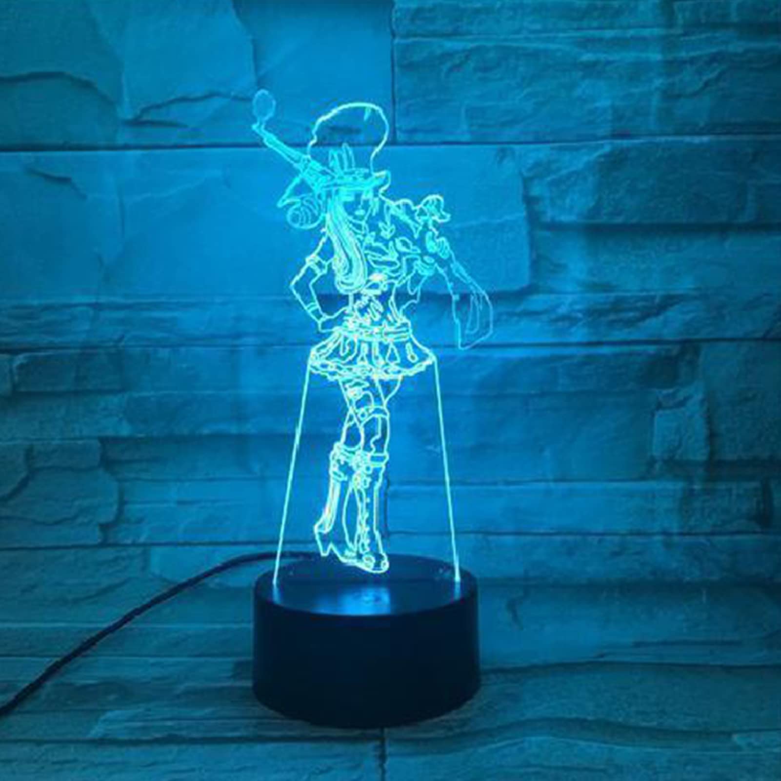 althiqahkey 3D Anime LED Night Light, Battery Powered Desk Lamp, League of Hero Ahri Lore The Nine TaiLED Fox, Yasuo, Li Qing, Izeril, Timo, League of Legends Items