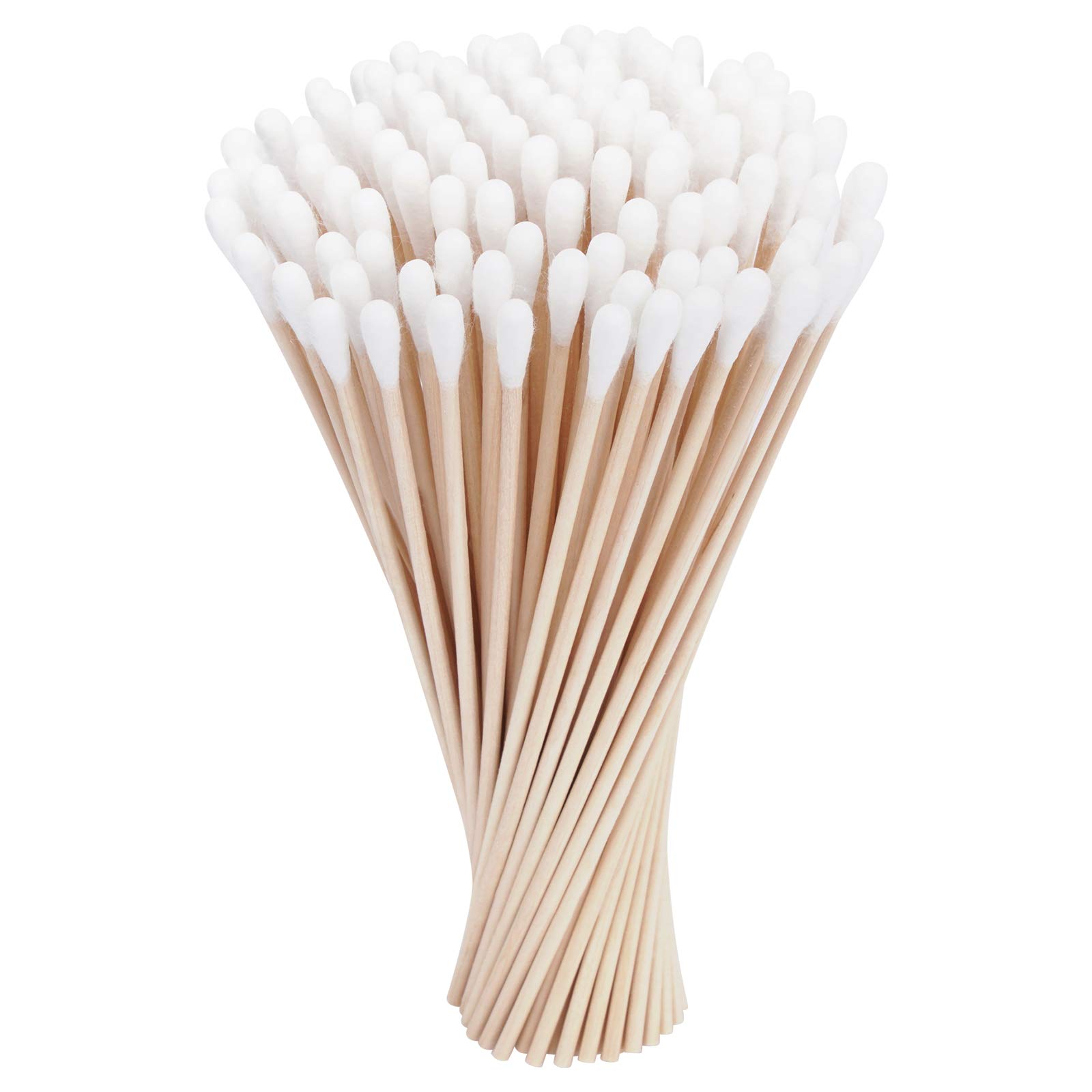 Tifanso Cotton Swabs for Ears with Long Wooden Sticks 100 Count 6 Inches Cotton Tipped Swabs Wooden Cotton Swabs for Cleaning