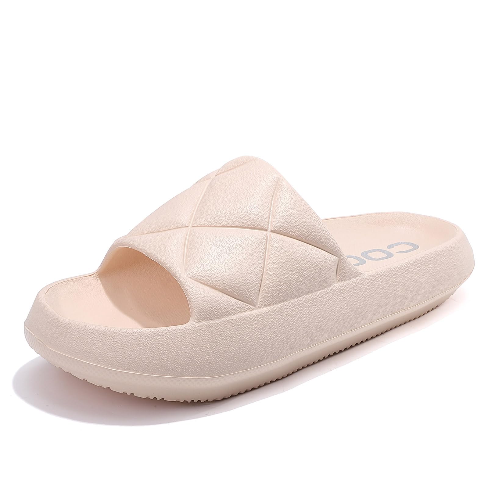 AX BOXINGWomens Slides Sandals Pillow Slippers Non-Slip Bathroom Shower Sandals Soft Thick Sole