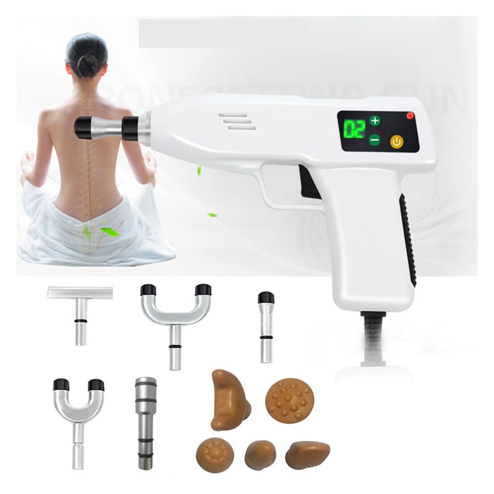 GZDZHP 10 Head Chiropractic Adjusting Adjustable Intensity Spine Chiropractic Correction G-u-n Activator Cervical Massage