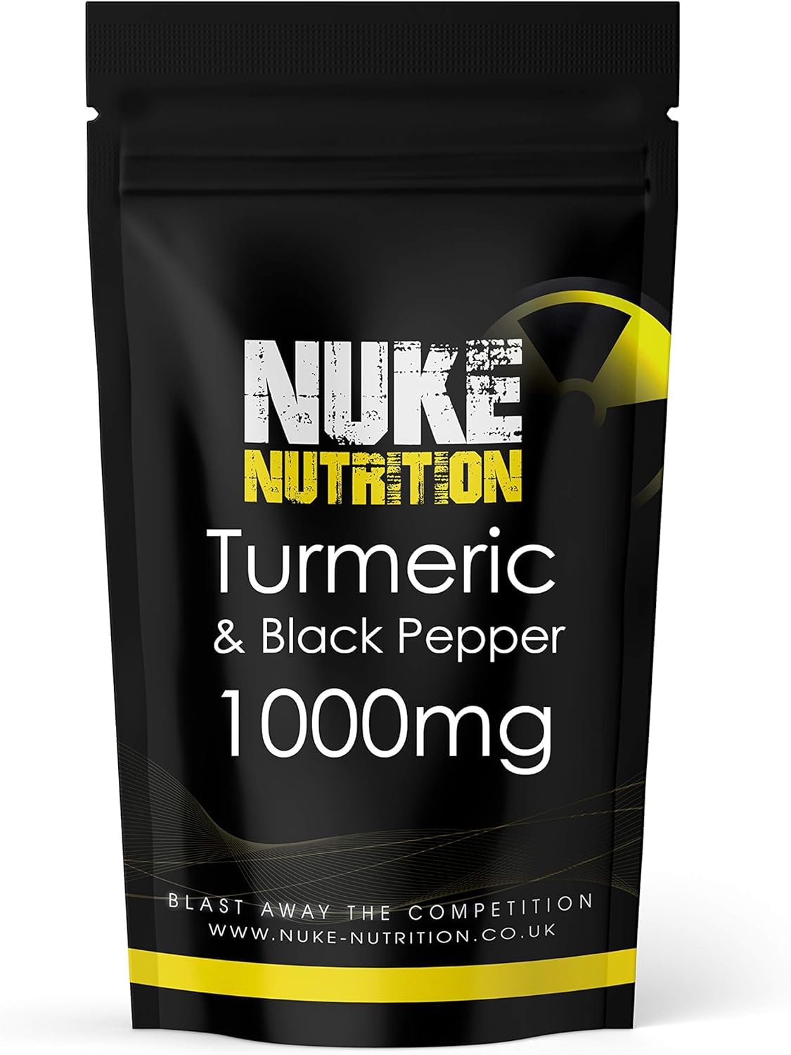 Nuke Nutrition Turmeric & Black Pepper Capsules | 60 Capsules | High Strength 1000mg 95% Curcuminoids | Anti-Inflammatory & Antioxidant | Advanced Curcumin Supplement for Joints, Immunity & Vitality