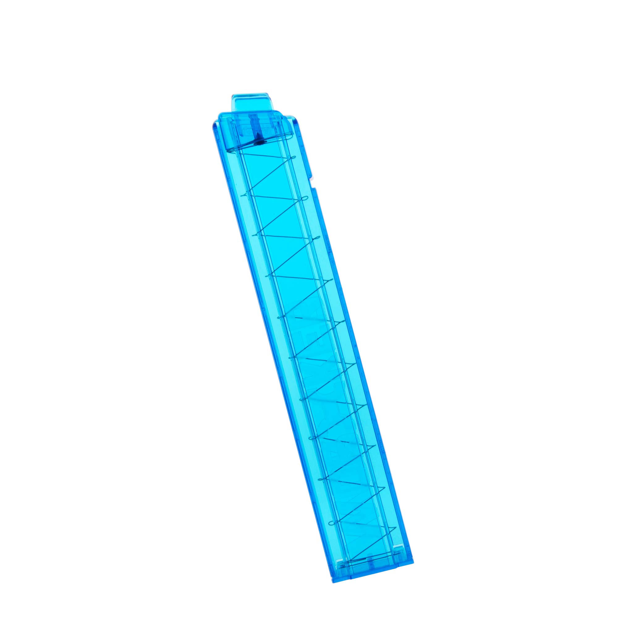 WORKER18-Round Slanted Talon Stefan Magazine Short Dart Clip for Nerf Modify Toy and Phoenix (Transparent Blue)