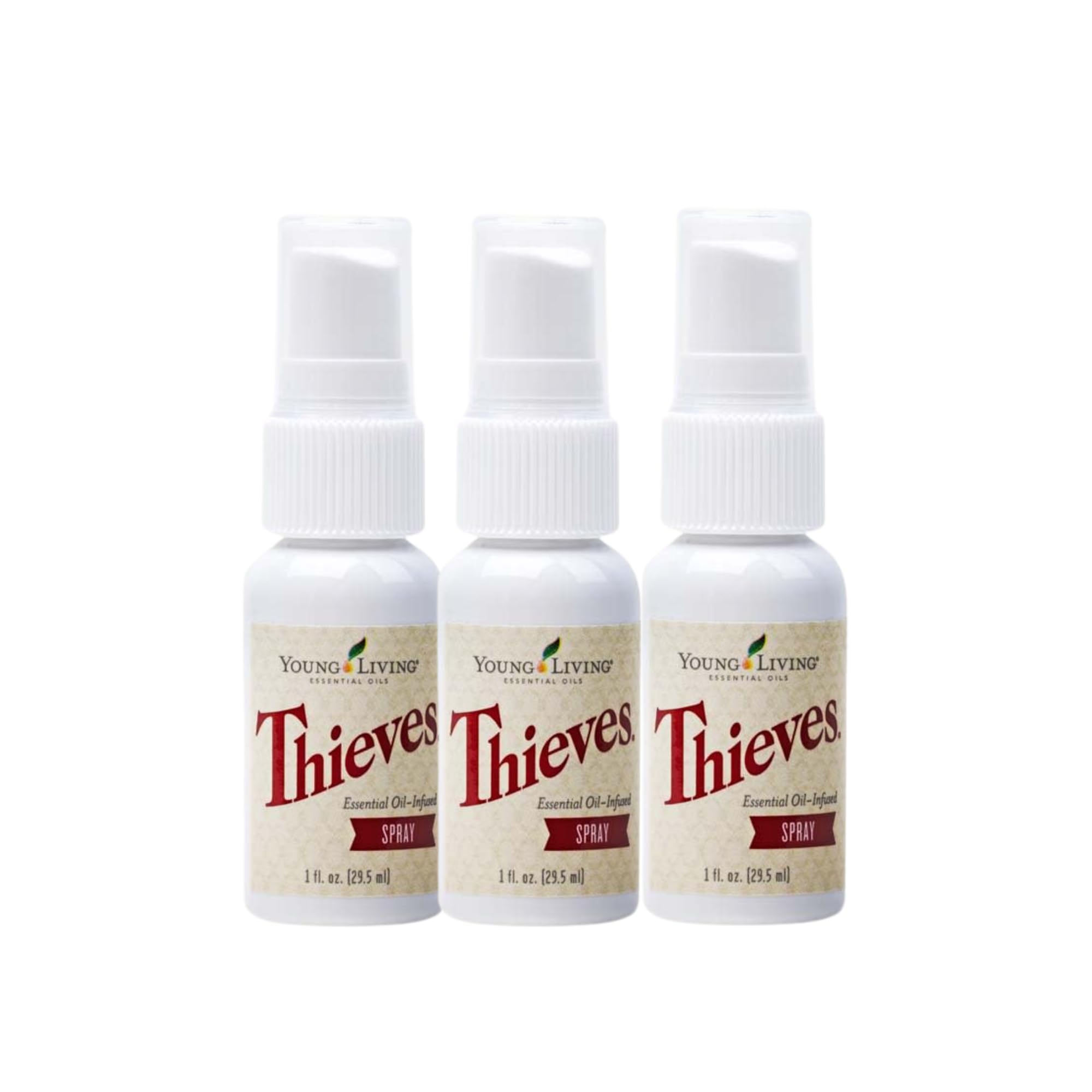 Young Living Thieves Spray, 1oz (3 Pack) | Natural Home Care | Cleans and Freshens Home, Office | Portable & Travel Size | Premium Essential Oil Blend | Water-Infused & Denatured Alcohol