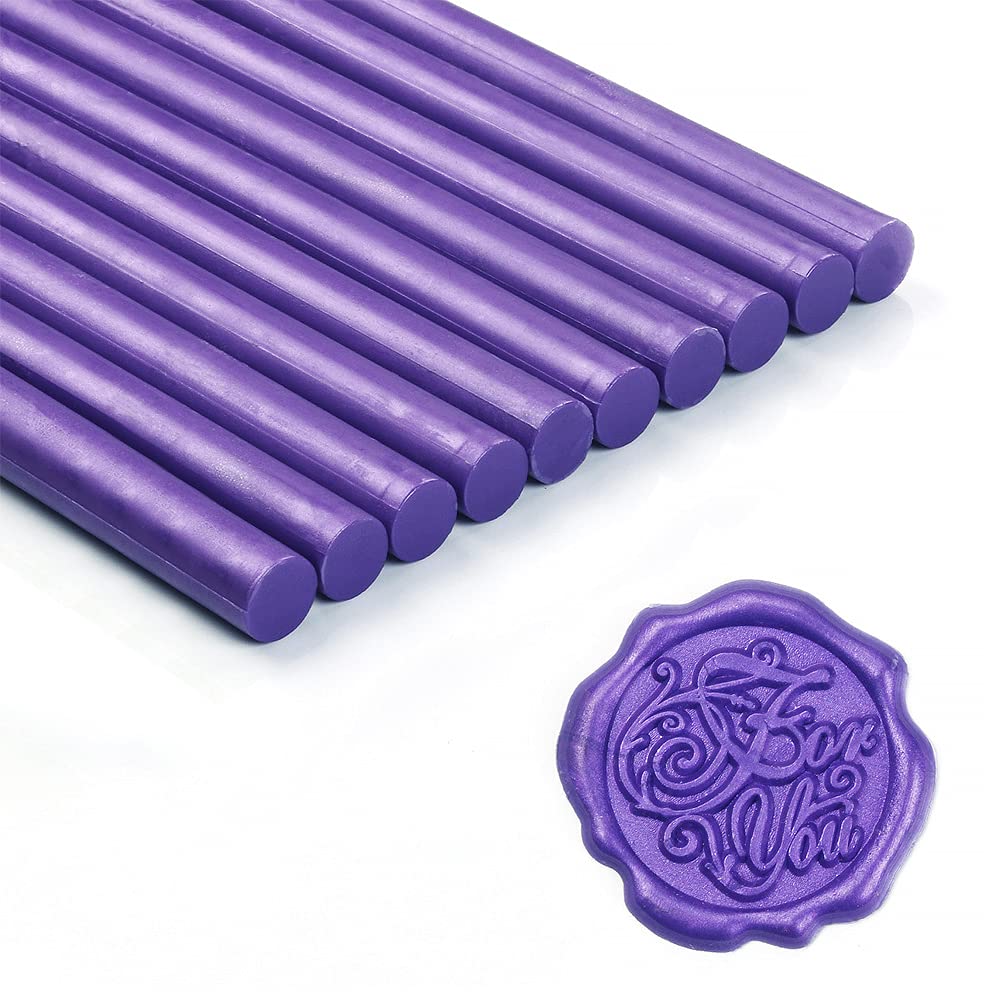 Wax Seal Sticks, HOSAIL 10pcs Purple Wax Sealing Sticks Great for Wax Seal Warmer Stamp and Sealing Wax Furnace (M03)