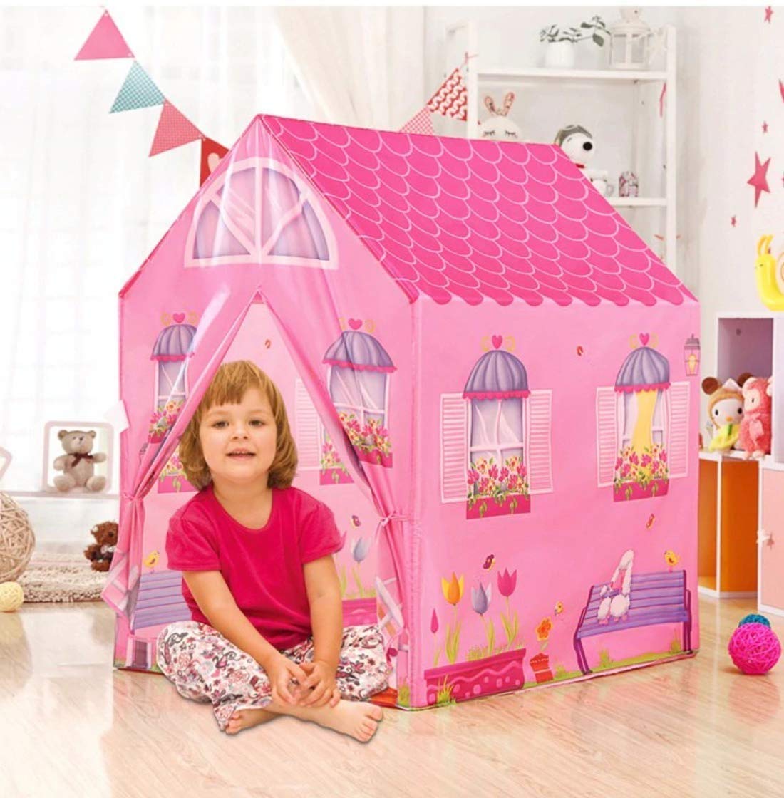 bioferm Corporation Doll House Jumbo Big Size Extremely Light Weight Water Proof Kids Theme Play House Tent for 5 Year Old Girls and Boys - Doll House Tent Police - Multicolour