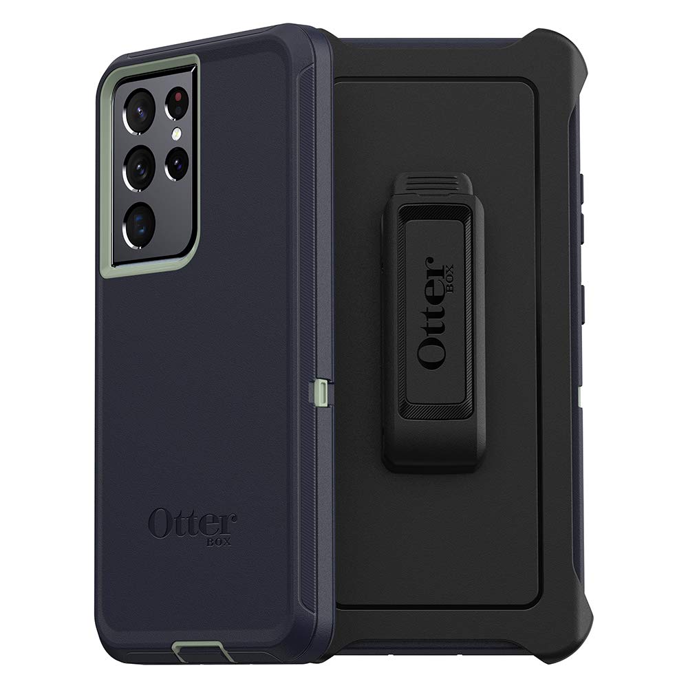 Otterbox Defender Series Screenless Edition Case For Galaxy S21 Ultra 5G (Only - Does Not Fit Non-Plus Or Plus Sizes) - Varsity Blues (Desert Sage/Dress Blues)