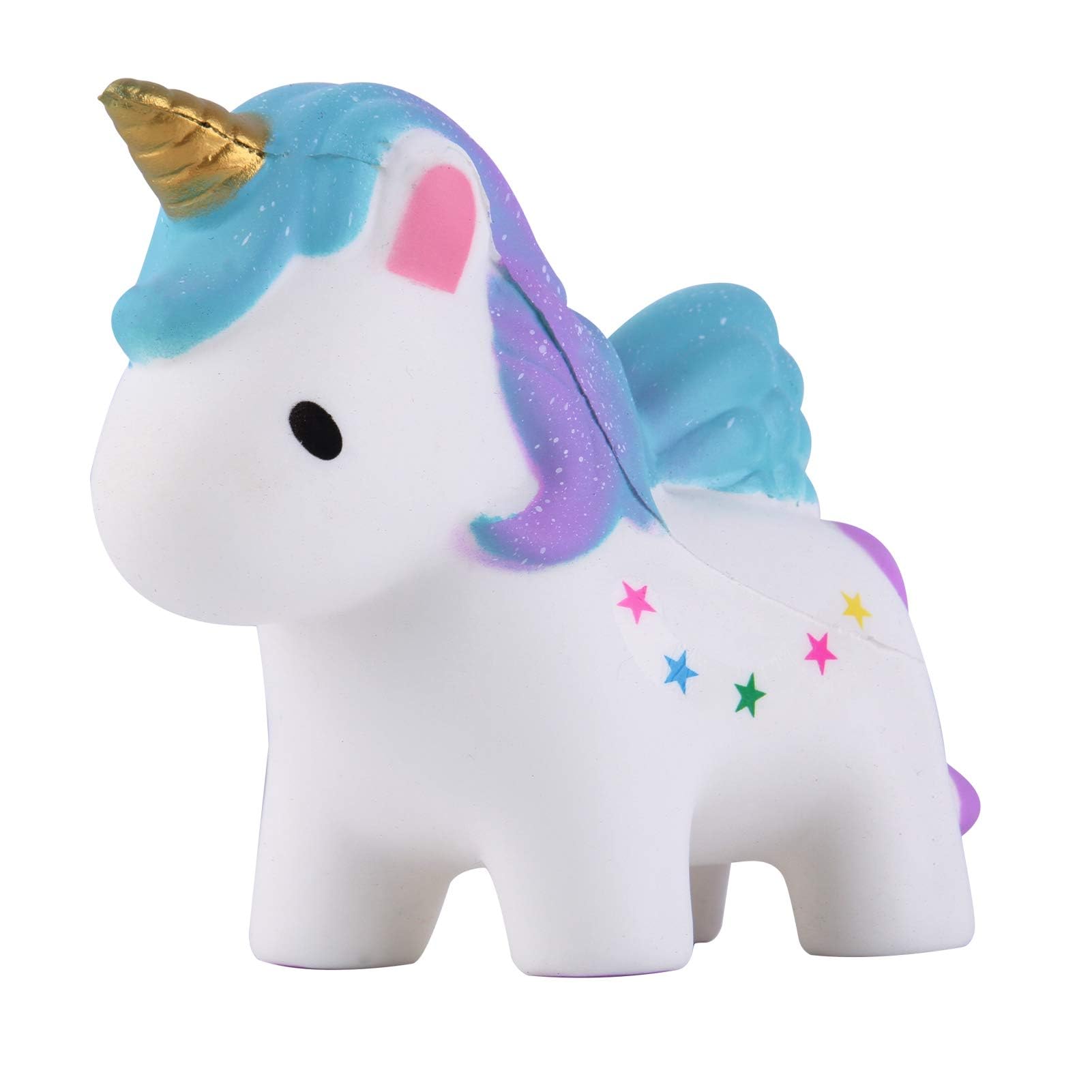 Anboor5.3" Squishies Unicorn Colored Star Slow Rising Kawaii Scented Squishies Animal Decompression Squeeze Stress Relief Hop Props, Decorative Props Large Collection Toy for Kids 1 Pcs Color Random