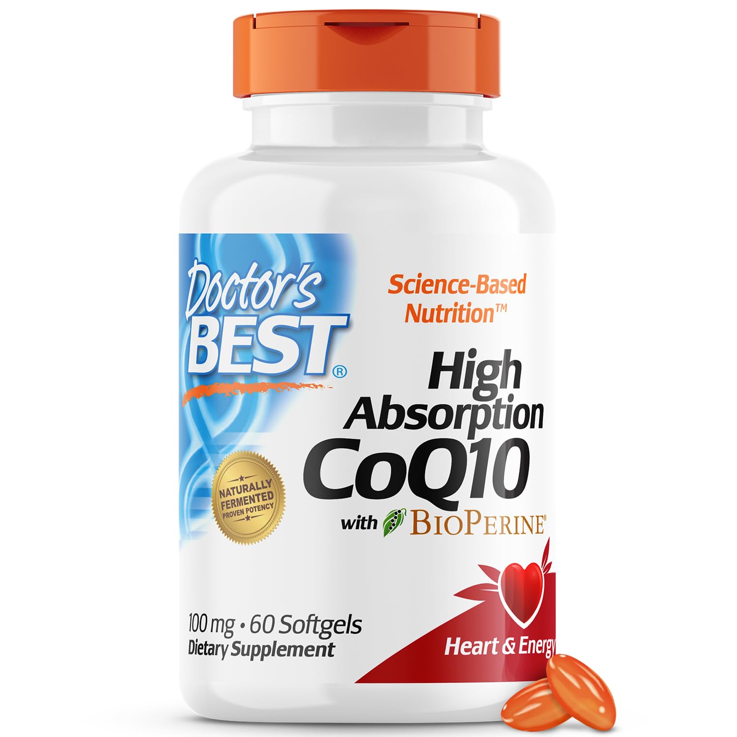 Doctor's Best High Absorption CoQ10 with BioPerine 100 mg 60 Softgels