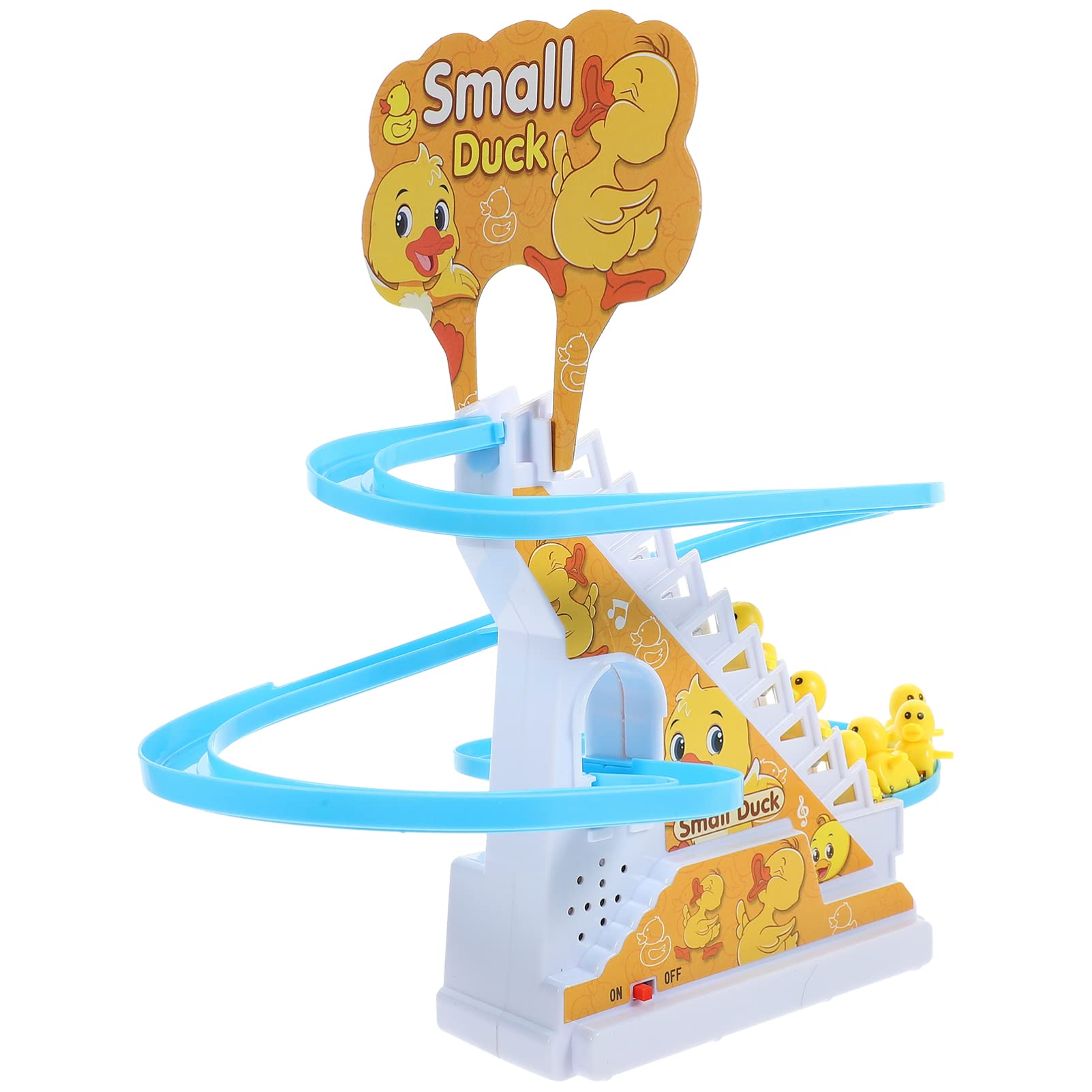 Alipis Small Duck Climbing Toy, Cute Animal Climbing Stair Toy with Music and Light, Funny Roller Coaster Slide Track Toy Early Educational Toys Gifts for Kids Toddler (Duck)