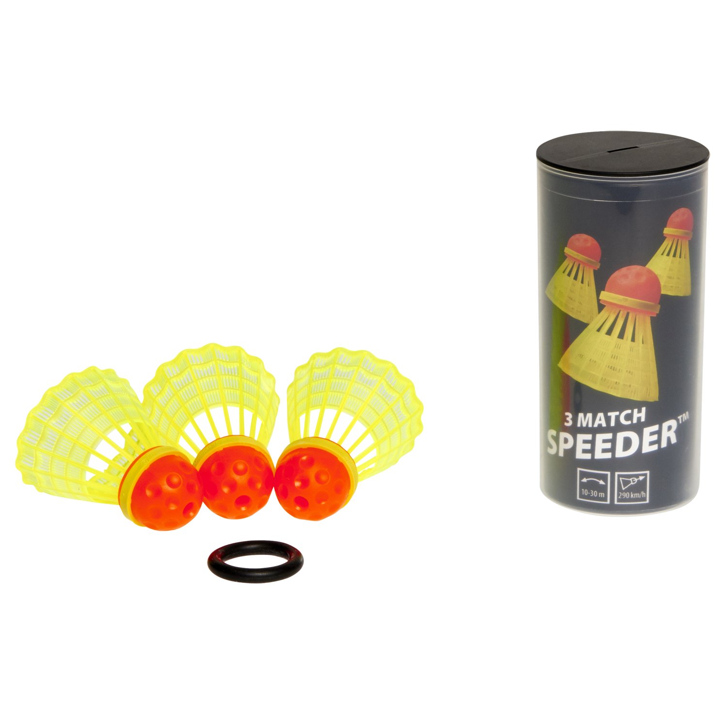 Speedminton® MATCH Speeder® - 3er Pack Speed Badminton/Crossminton original Wettkampfball inkl. Windring