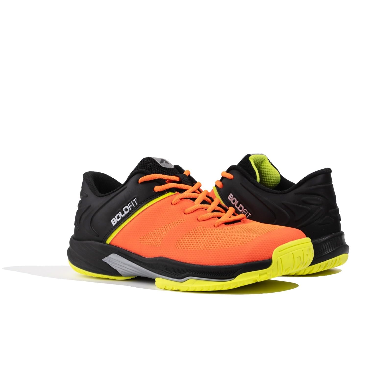 BoldfitBoldfit Badminton Shoes Shuttle Badminton Shoes Men Non Marking Shoes for Badminton Men Badminton Shoes for Man Non Marking Shoes Badminton Anti Skid Breathable Shoes for Men Inferno OrangeBlack 10