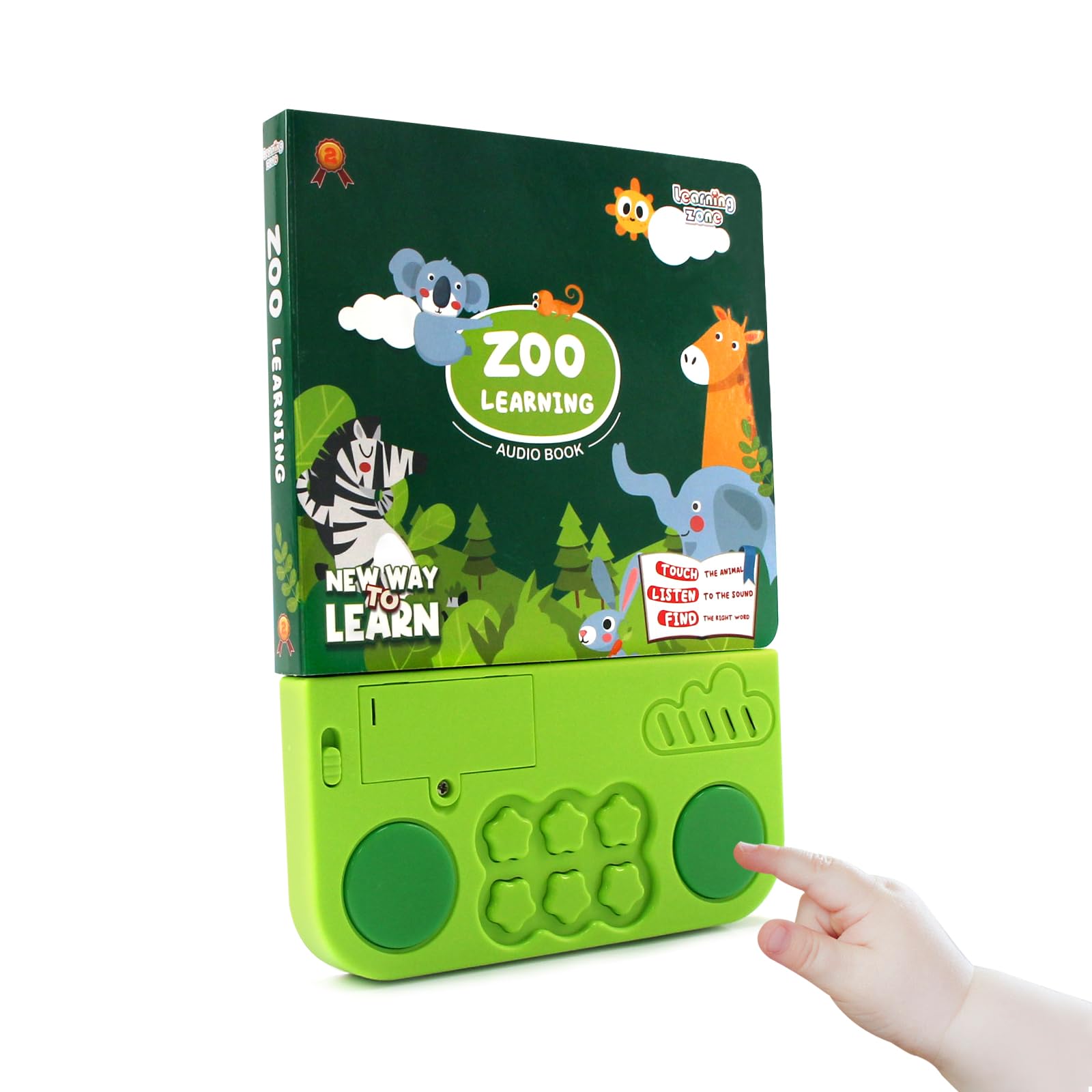 JoyfiaInteractive Children's Sound Book, Realistic Animal Audio Developmental Book, Learning Educational Sensory Musical Toys for Toddlers 1-3, Birthday Gifts for Boys & Girls (Zoo-themed)