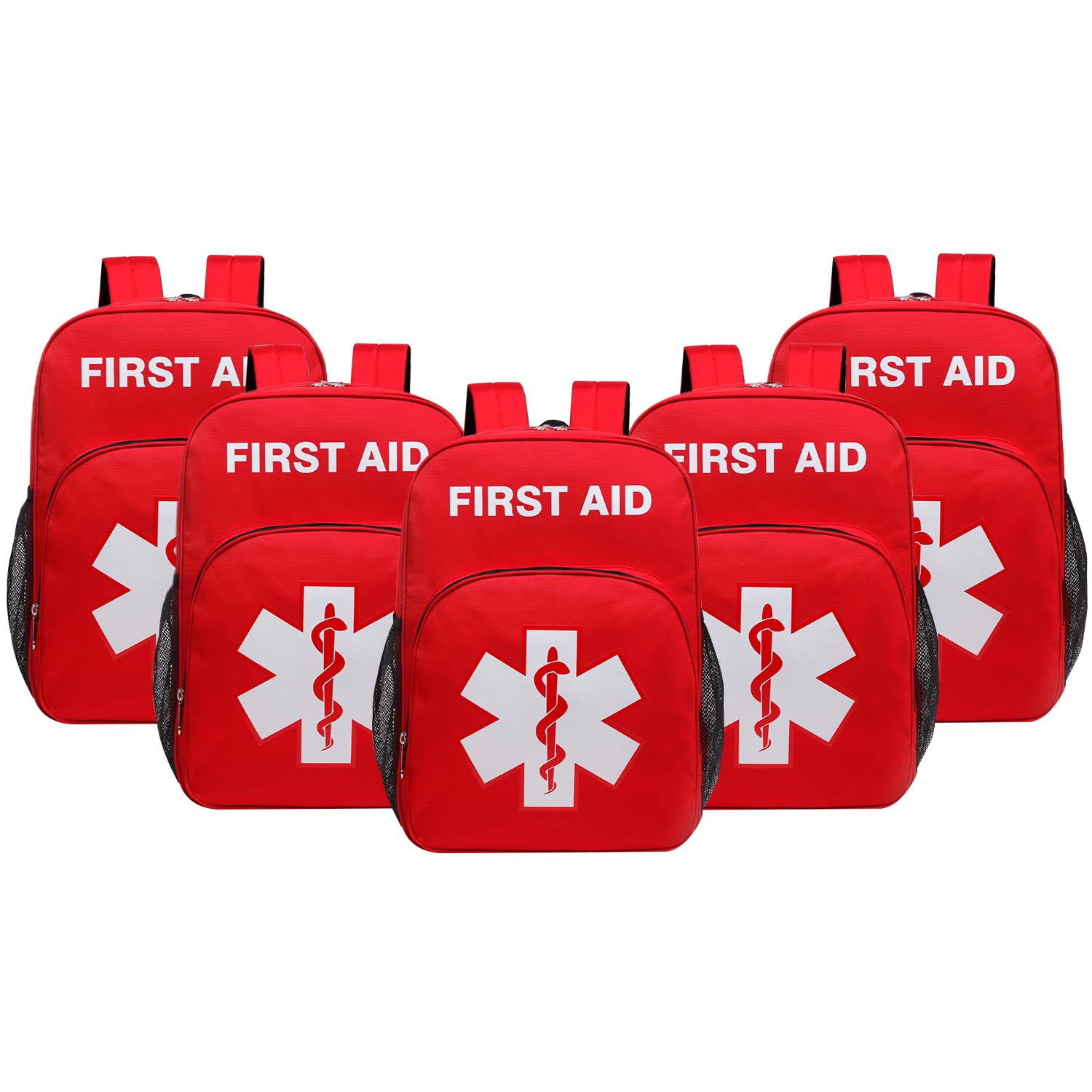 First Aid Backpack Emergency Medical Empty Waterproof Survival First Responder Trauma Bag Travel Home Outdoor Camping (5pcs Medical red)