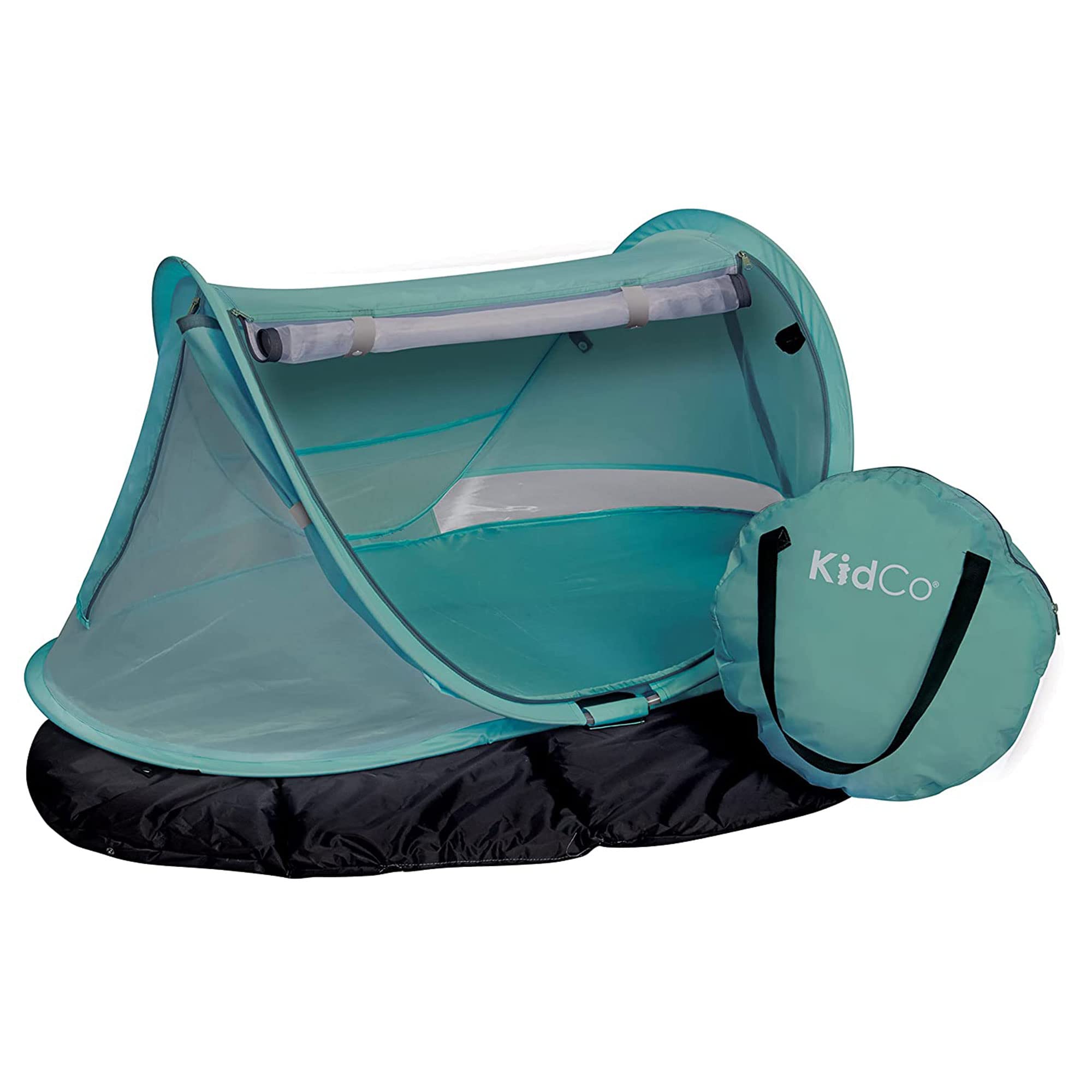 KidCo Peapod Prestige Lightweight Pop Up Child Portable Travel Bed with Storage Pocket, and Carry Bag for Beach Days, Camping, and Outdoors, Seafoam