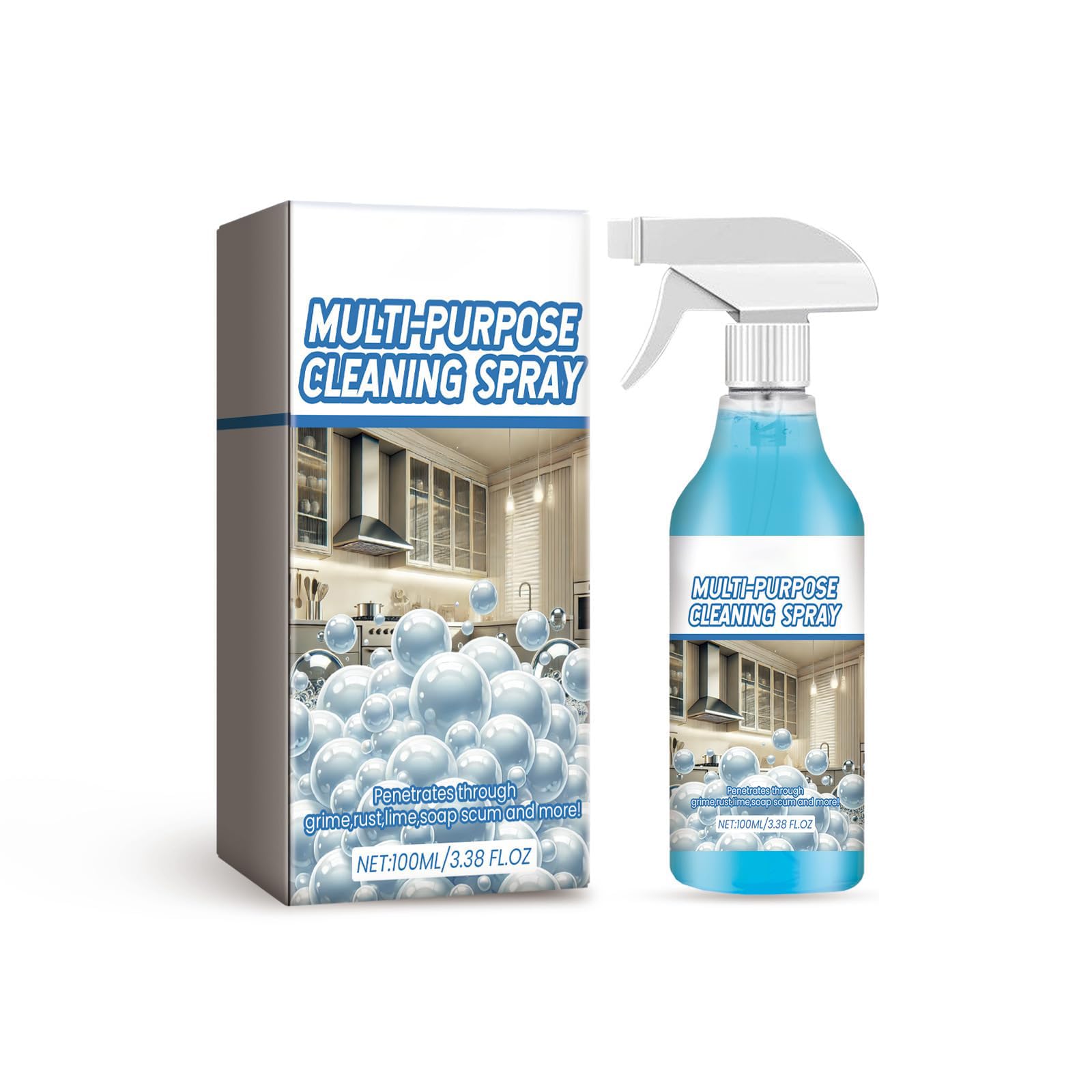 Kitchen Foam Cleaner, Multipurpose Foam Cleaner Spray, Bubble Cleaner Foam Spray, Stain Remover, All Purpose Cleaner Remover Oil Stain for Kitchen Powerful Stain Removal Kit (1 Pc)