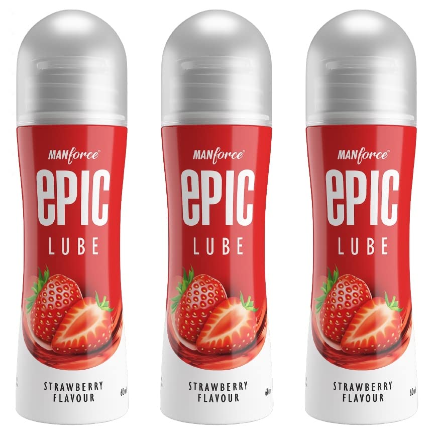 Manforce Epic Strawberry Flavored Lube, 60 ml x Pack of 3