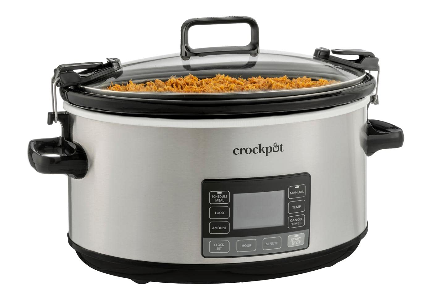 Crock-Pot 7-Quart Slow Cooker, Portable Programmable with Timer, Locking Lid, Stainless Steel; an Essential Kitchen Appliance, Perfect for Families and Gatherings