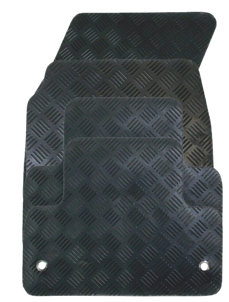 Rubber Car Mat Set Compatible/Replacement for Seat Leon (Years 2005 To 2009) Tailored Mats, Heavy Duty, Waterproof, Non Slip