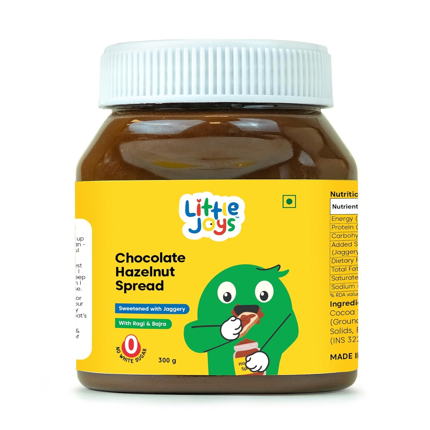 Little Joys Chocolate Hazelnut Spread 300g | Sweetened with Jaggery, No Refined Sugar, No Palm Oil & Low Sodium | Rich in Protein, Calcium & Iron | Pure Cocoa Chocolate & Goodness of Ragi & Bajra