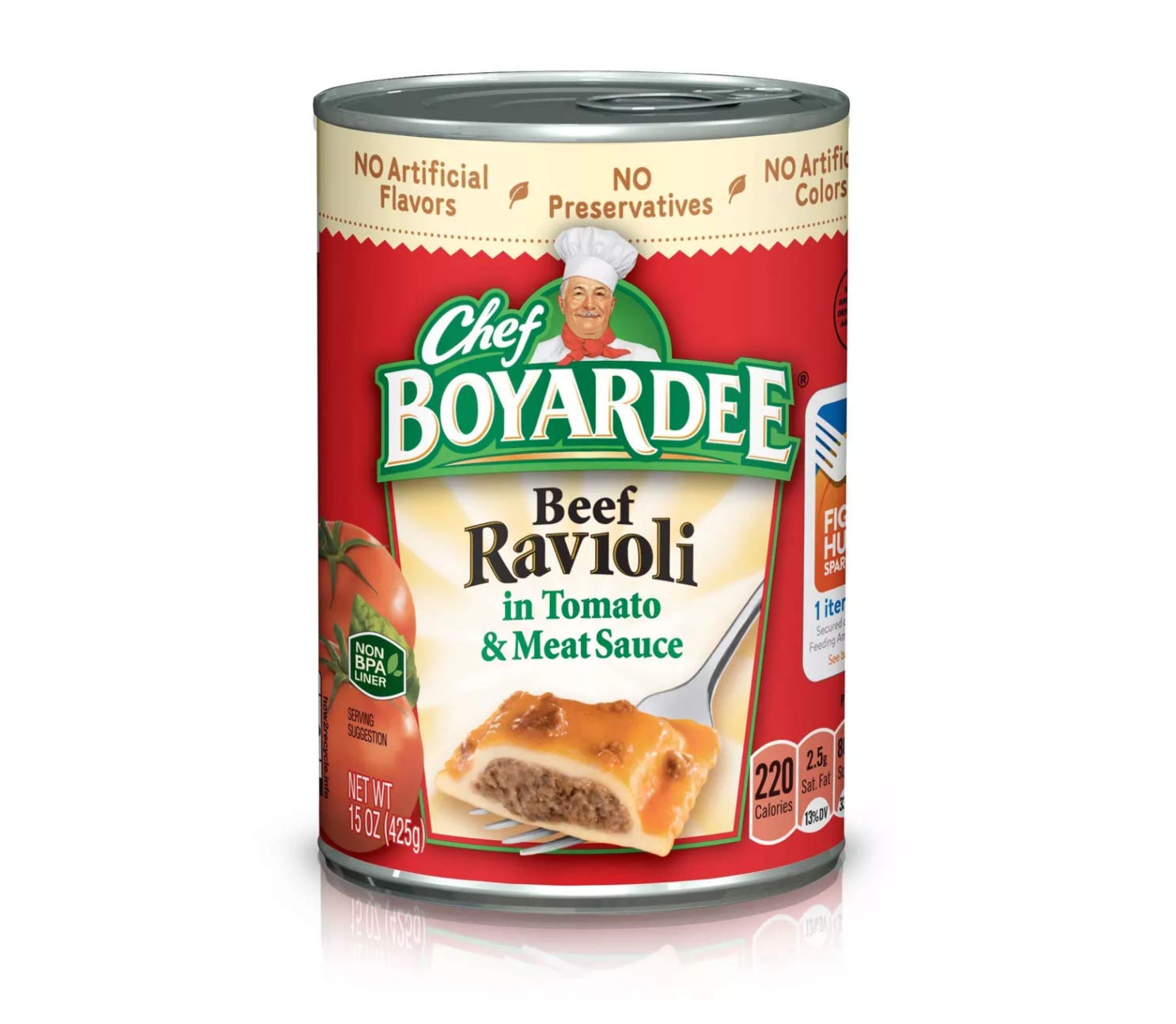 Chef BOYARDEEBeef Ravioli, Microwave Pasta, Canned Food, 15 oz.