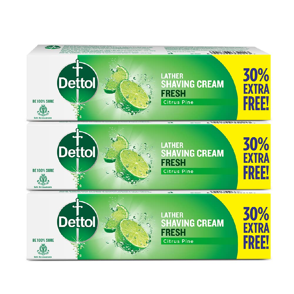 Dettol Everyday Protection fresh Lather Shaving Cream 78gm (Pack of 3)