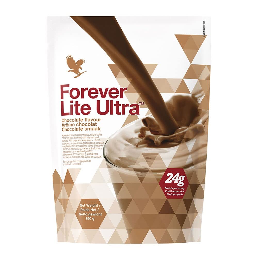 Forever Living Products Forever Lite Ultra Chocolate 390g, Gluten free, Vegetarian friendly, 24g of protein per serving