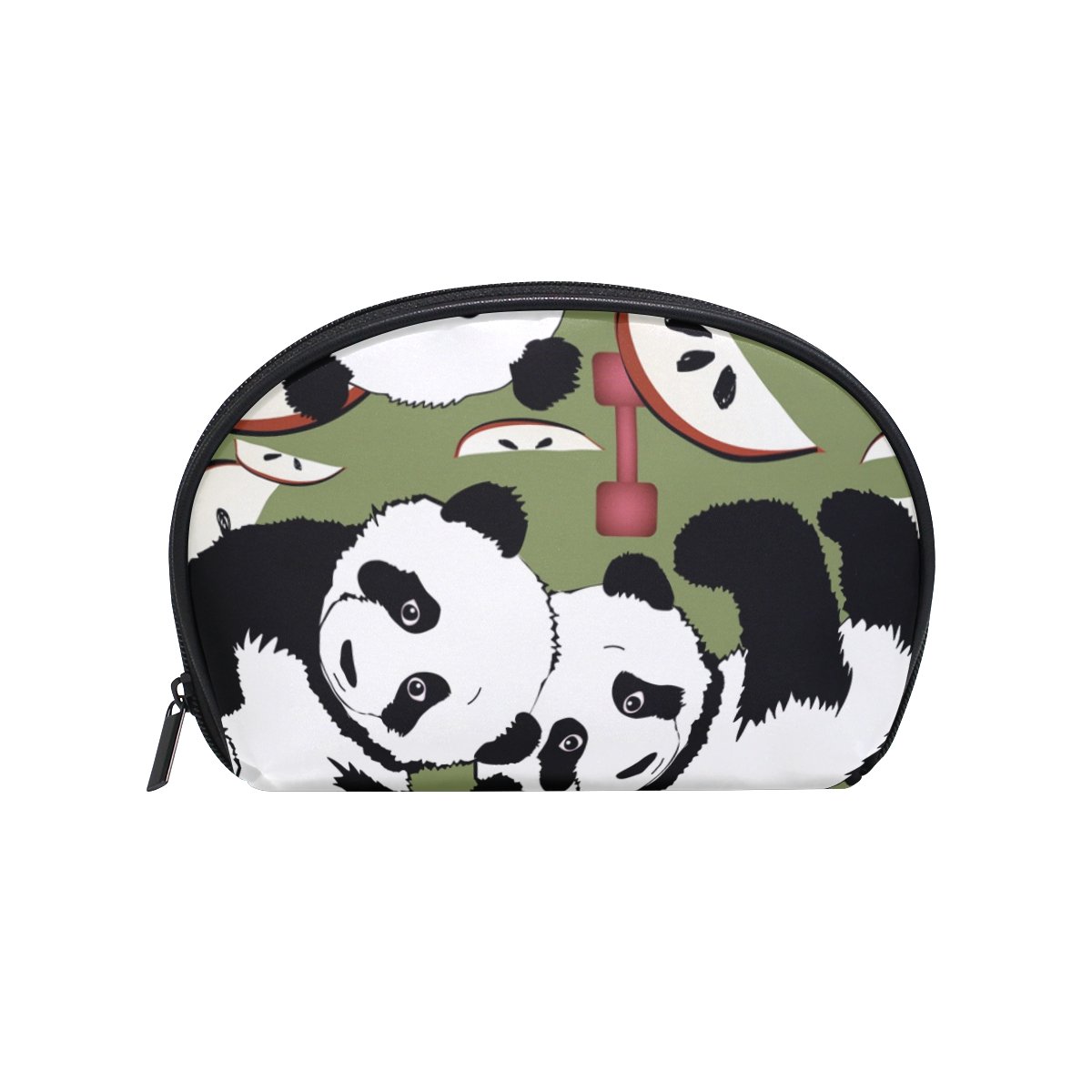 TIZORAX Panda Dumbbell Healthy Lifestyle Cosmetic Bag Travel Handy Organizer Pouch Makeup Bags Purse for Women Girls