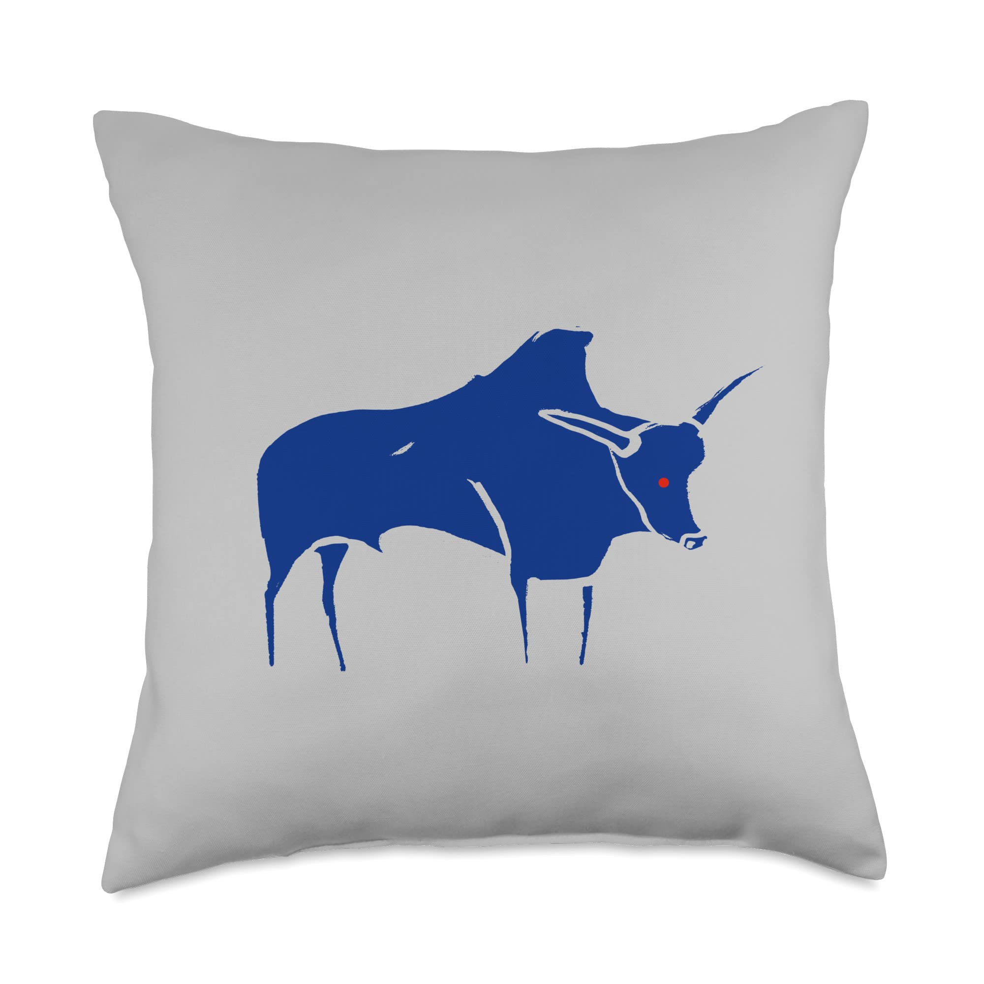 Cave Painting of an Aurochs, Parietal Art Fans Throw Pillow, 18x18, Multicolor