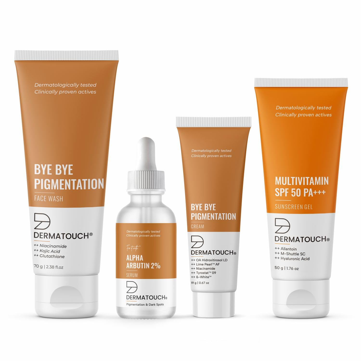 DERMATOUCH 4 Step Pigmentation Kit | For Anti-Pigmentation & Dark Spot Reduction | For Tyrosinase Inhibition | For All Skin Types | For Both Men & Women