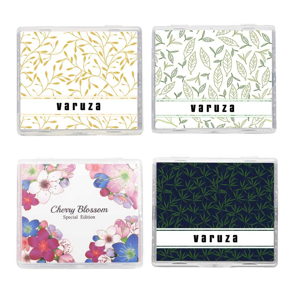 [varuza] Variety Set Oil Blotting Paper Sheets with Makeup Mirror - Cherry Blossom, Bamboo Charcoal, Hemp, Green Tea (400 Count, Variety Set)…