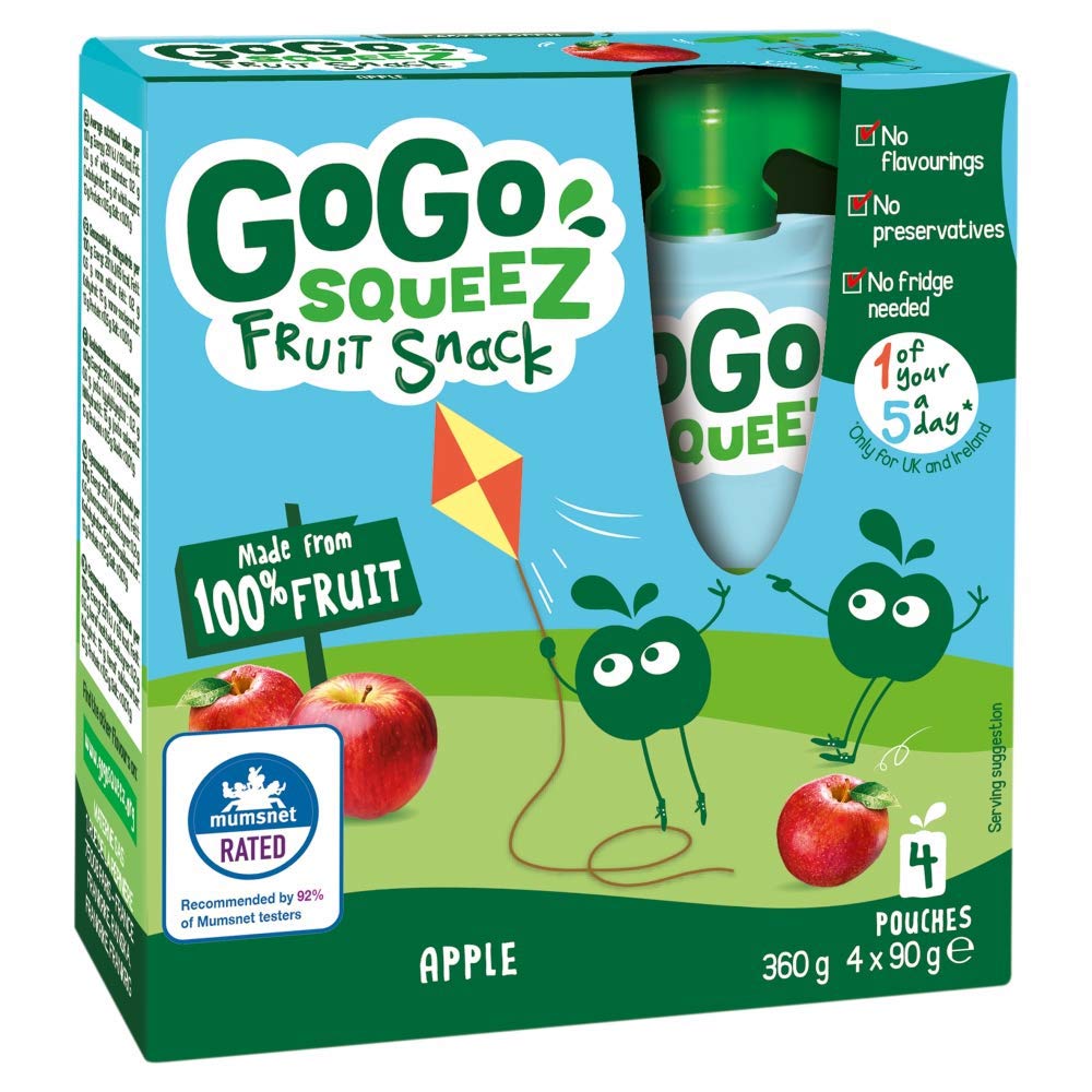 Go Squeez Apple Fruit Snack, 4x90g (360g)