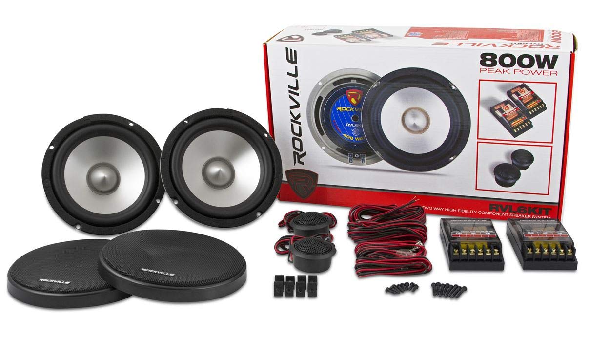 Rockville RVL6KIT 6.5" 800Watt/Pair Component Car Audio Speakers Aluminum Cone