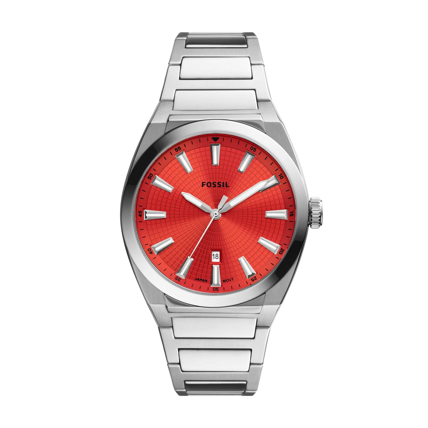 Fossil Everett Analog Red Dial Men's Watch-FS5984