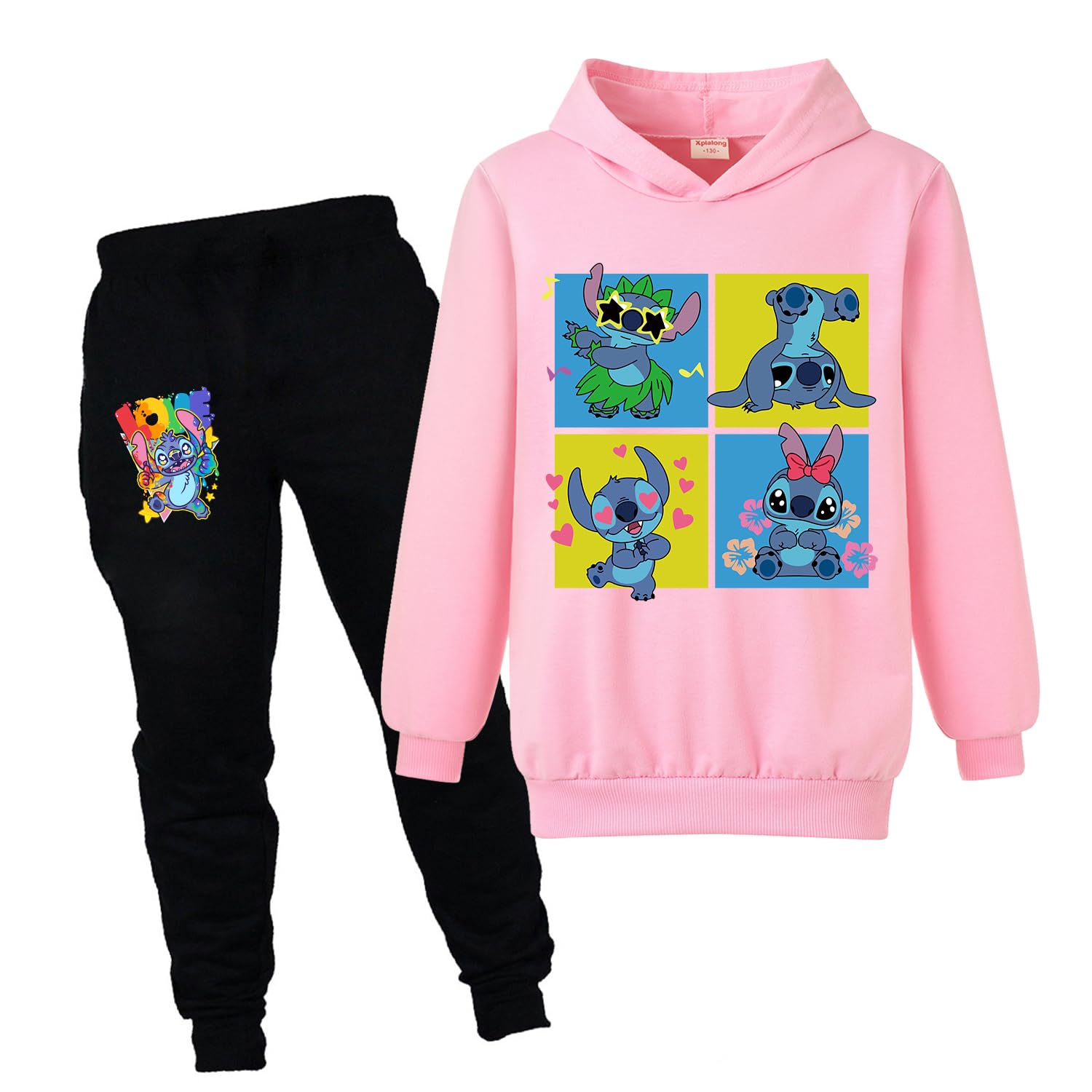 XpialongBlue Cat Merch Boys Girls Hoodie+Trousers 2 Pcs Cotton Tops Jumper Hoodie Suit for Kids