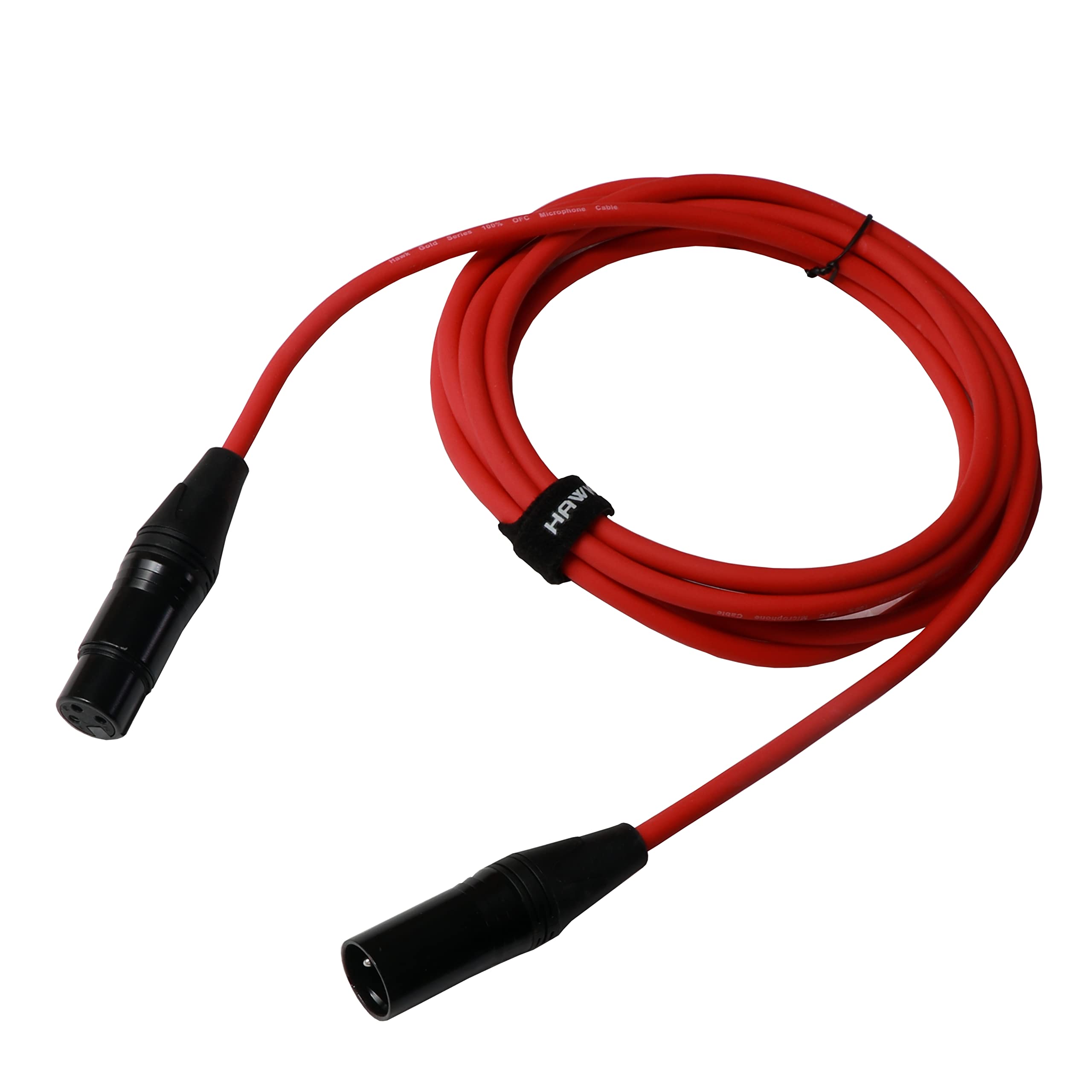 Hawk Proaudio Hawk SXFG010 Gold Series XLR Male to Female Microphone Cable With Cable Tie - 3 Meter (Red Color)