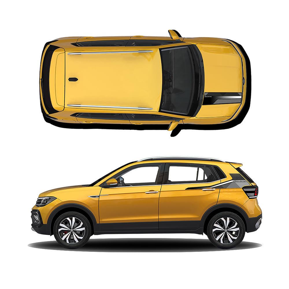 IDE AutoWorks | Urban Edition Decal Made for VW Taigun | Colour - Curcuma Yellow | Size - 38 x 7 cm