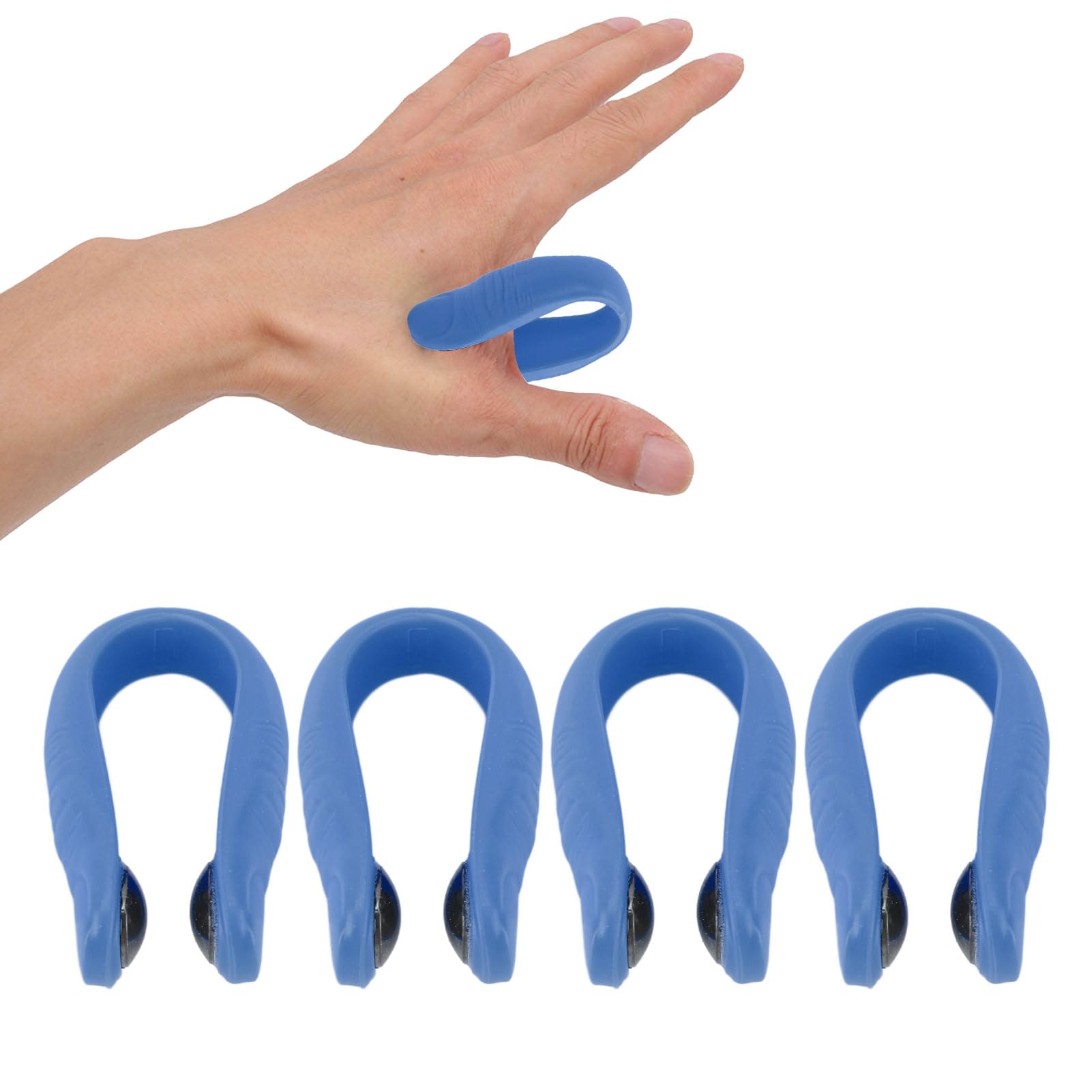 4pcs Acupressure Clip, Portable Thumb Shape Acupressure Hand Clip, Hand Pressure Point Clip with Magnet, Migraine Relief Clip (Blue)