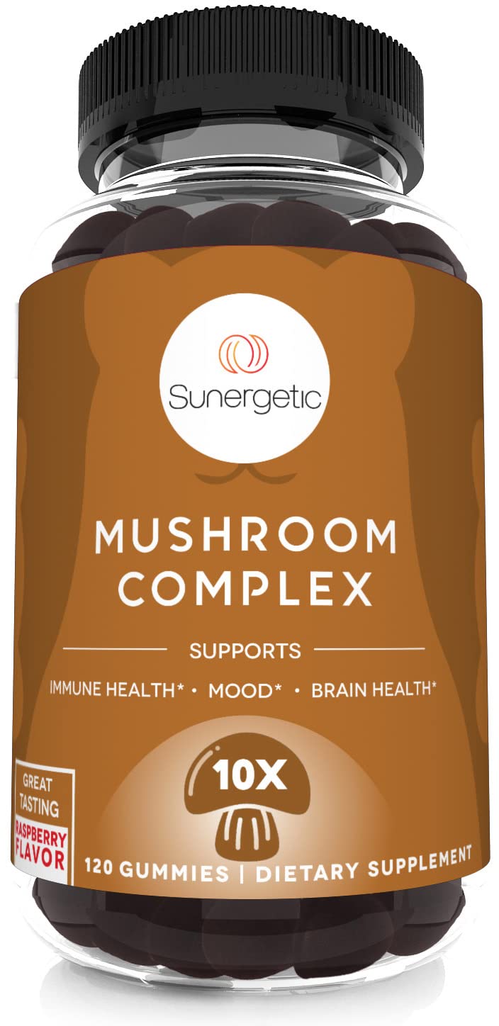 Premium Mushroom Gummies Supplement - Mushroom Complex for Immune Health, Brain, Mood & Stress Support - Mushroom Blend with Lions Mane, Chaga Extract, Reishi, Turkey Tail, Cordyceps (120 Gummies)