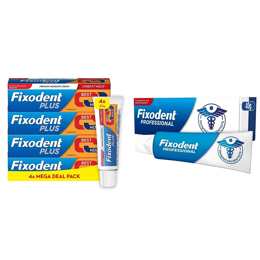 Fixodent Plus Denture Adhesive Cream, Best Hold, Premium & Professional Denture Adhesive Cream, 40 ml, Fixdont's Best Hold & Antibacterial Action, Precise Application With Super Thin Nozzle, Mint