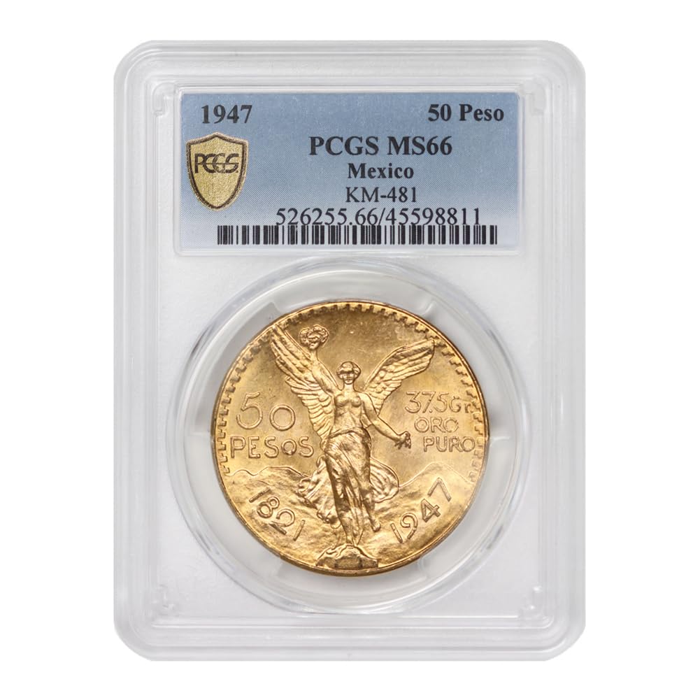 1947 Mexican Gold Peso MS-66 50 Pesos MS66 PCGS