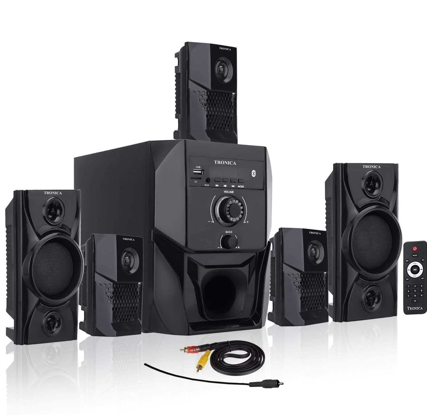 TRONICA Super King 40W 5.1 Bluetooth Home Theater System with FM/PenDrive/Sd Card/Mobile/Aux Support & Remote (5.1 Speaker Set Black)