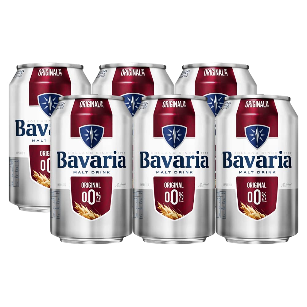 Bavaria Non Alcoholic Malt Drink 330ml (Can) (Orignal, Pack of 6)